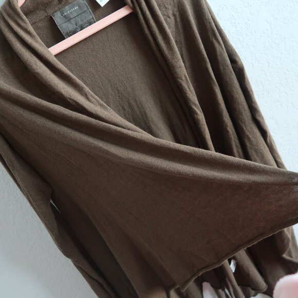 Guinevere by Anthropologie Chocolate Brown Draped Cardigan Size Medium cashmere - Picture 4 of 8